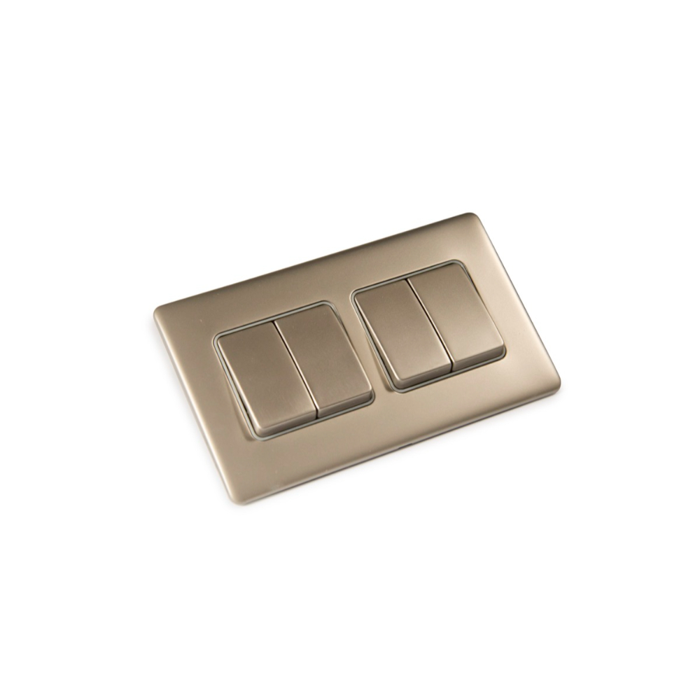 FYM 10A 4 Gang 2 Way Large Dolly Switch (6 x 3 inches) Satin Nickel