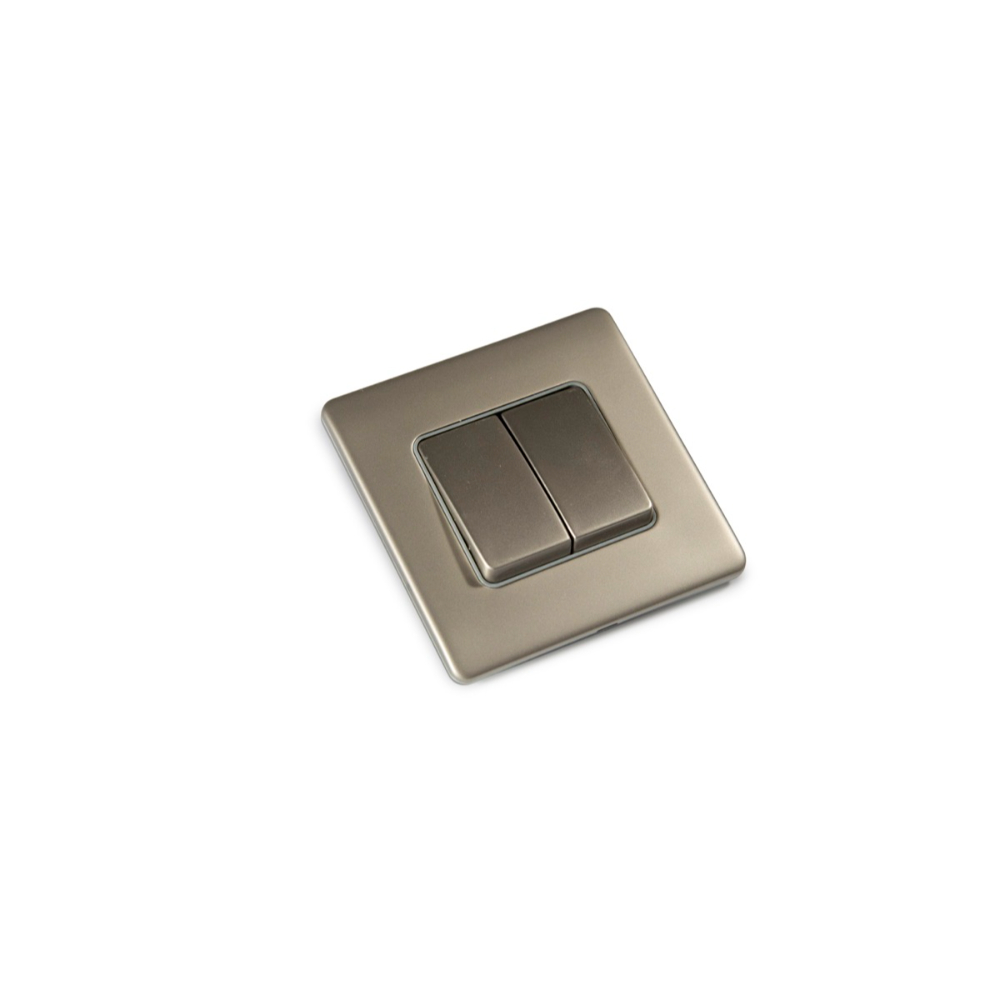 FYM 10A 2 Gang 2 Way Large Dolly Switch Satin Nickel