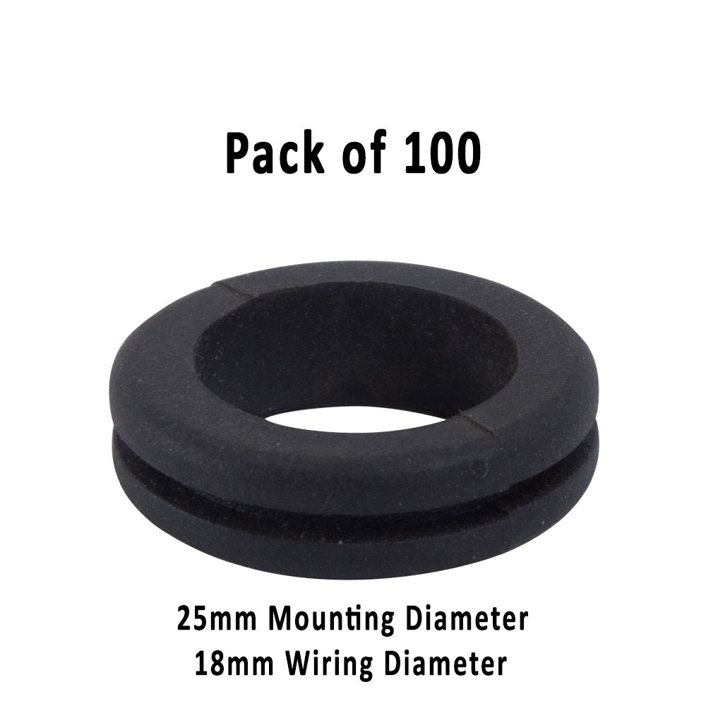 10 Pcs 20mm Closed Hole Rubber Cable Grommets - Nitrile, For Junction Box Entry Protection